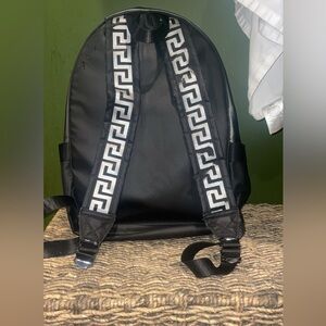 Versace Black Backpack with Iconic Logo